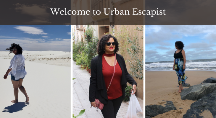 Collage of three travel and wellness blog images; White Sands New Mexico, Spin, and Ocean City beach in Maryland