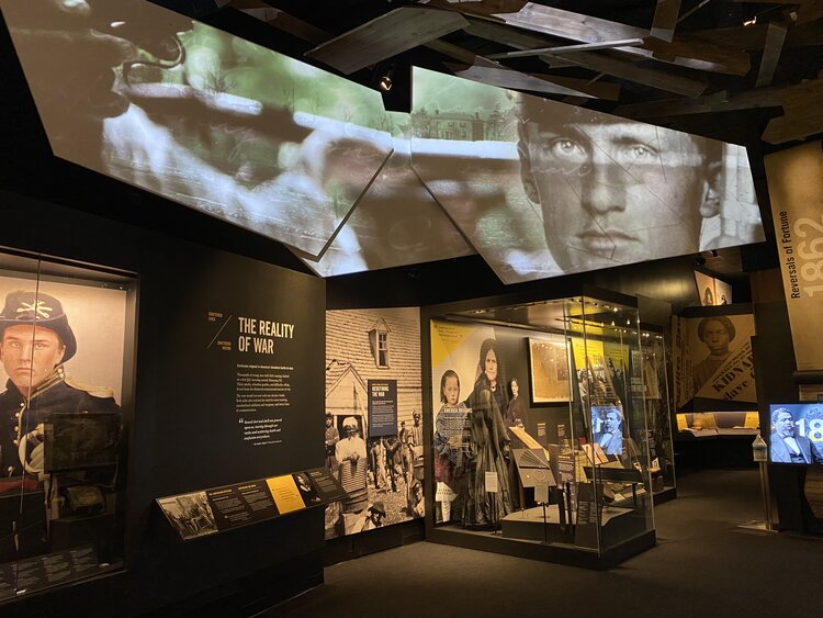 Exhibit inside the American Civil War Museum at Historic Tredegar in Richmond, Virginia