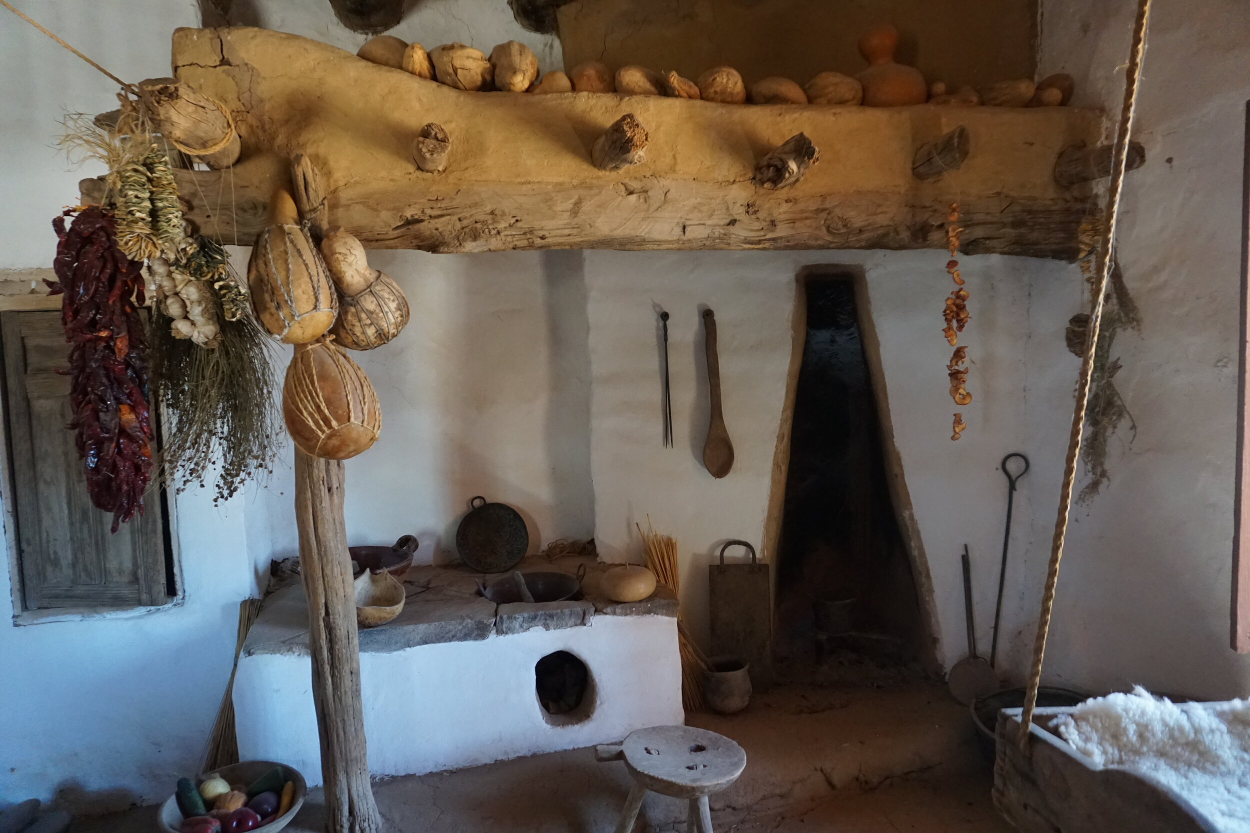 Kitchen in a historic ranch in Santa Fe, New Mexico