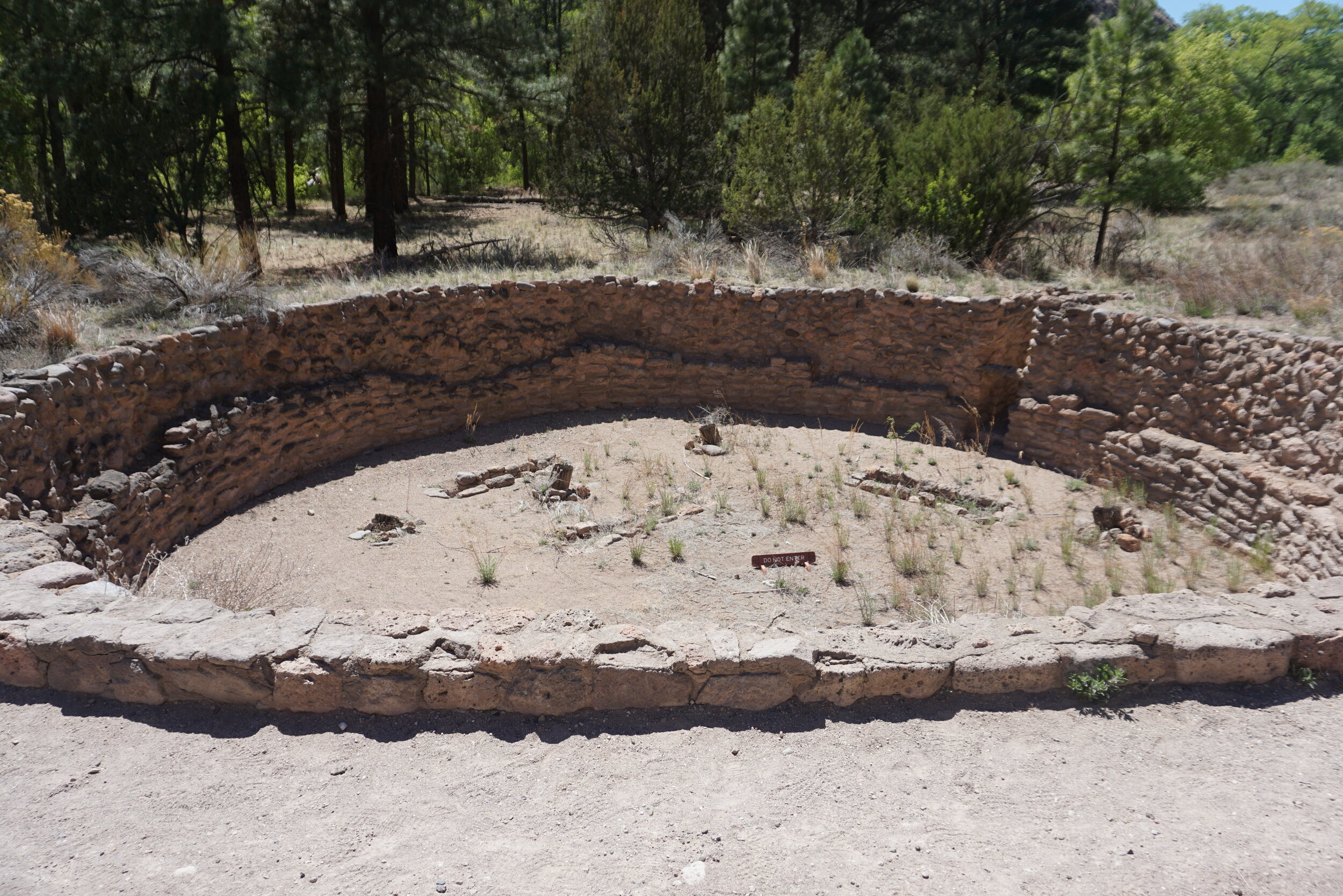 Remains of an open kiva at Bandelier National Monument