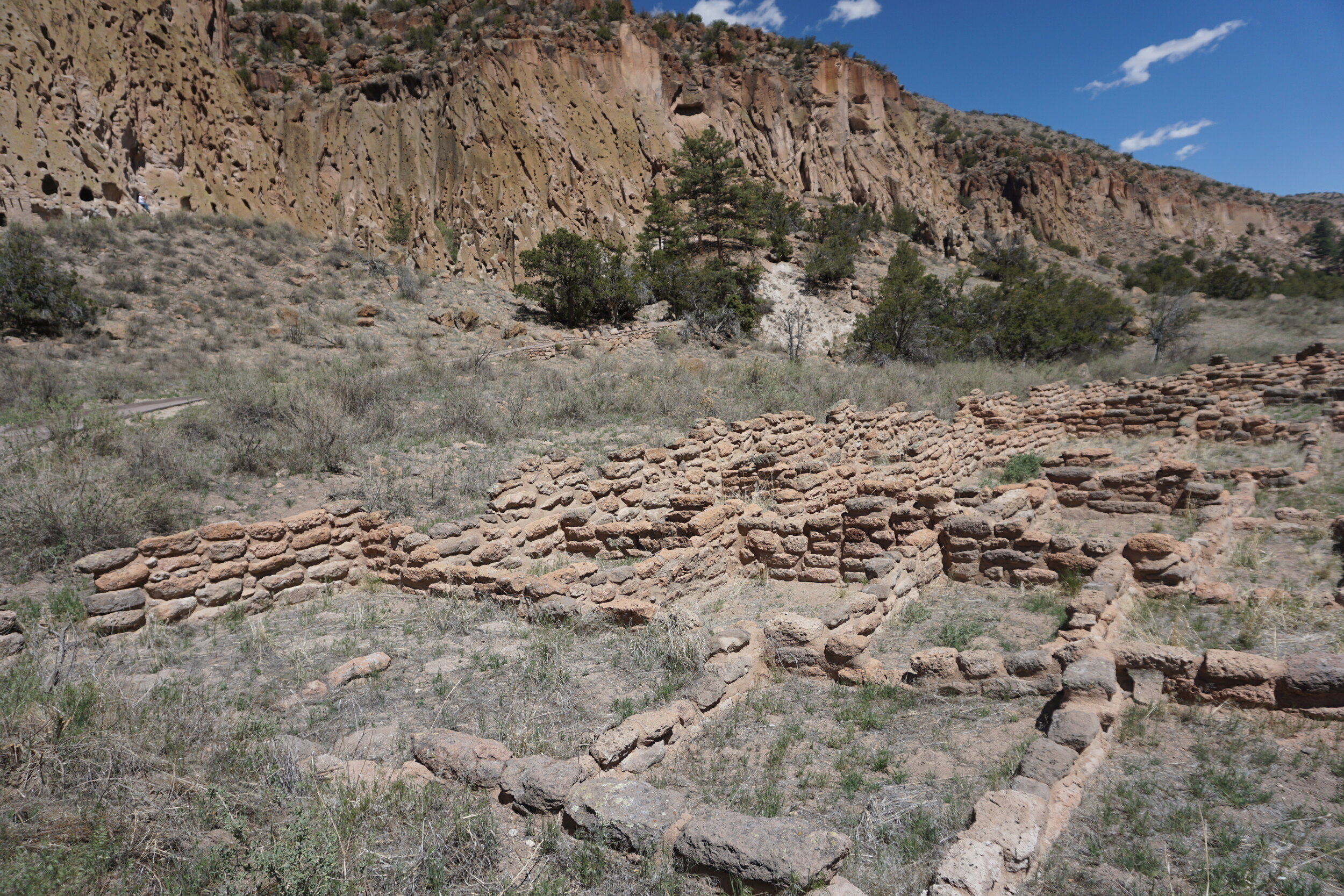 Stone ruins at Bandelier National Monument