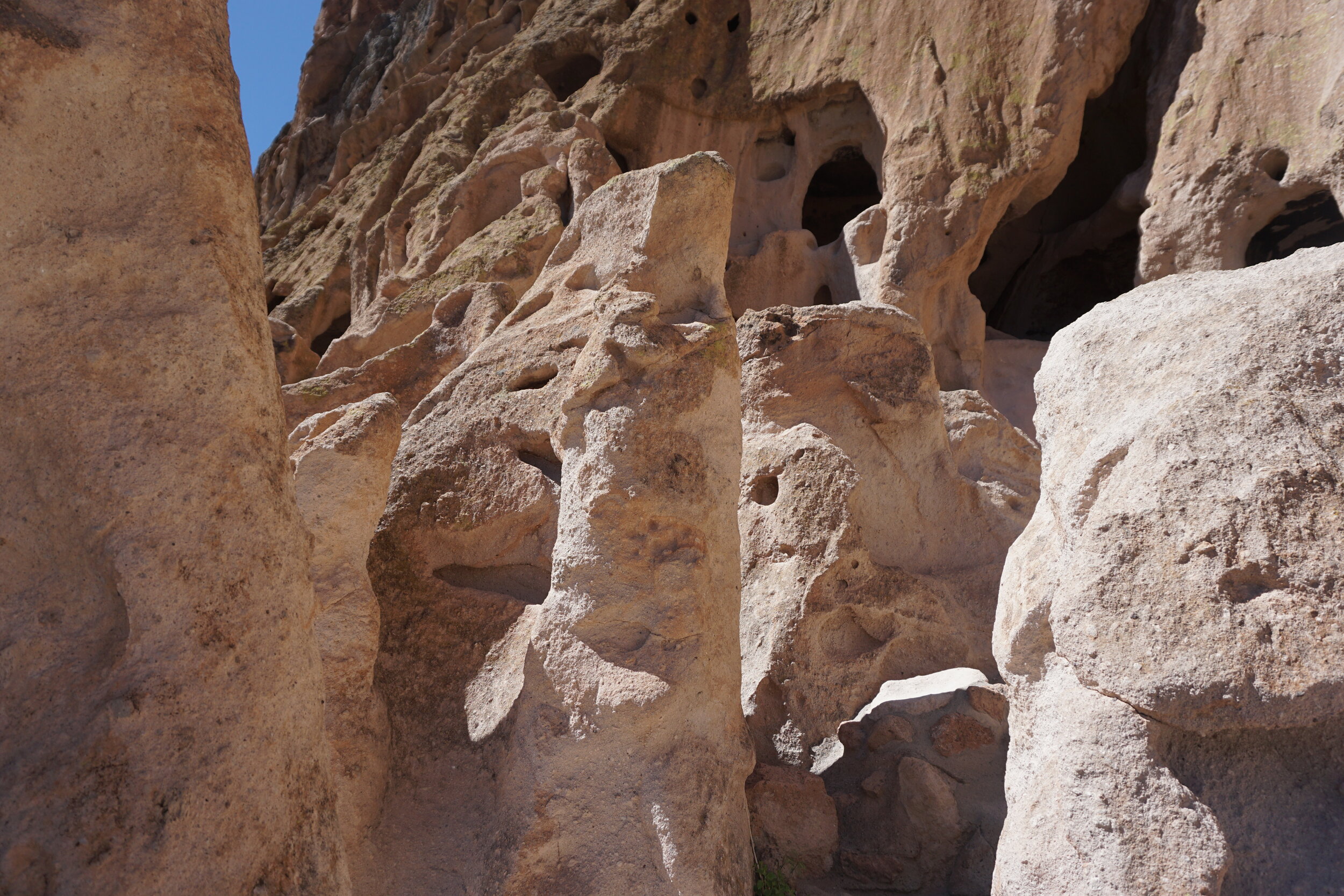 Rock formations at Bandelier National Monument