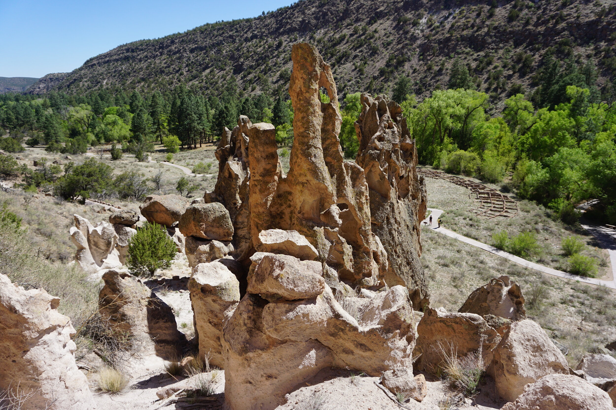 Rock formations at Bandelier National Monument