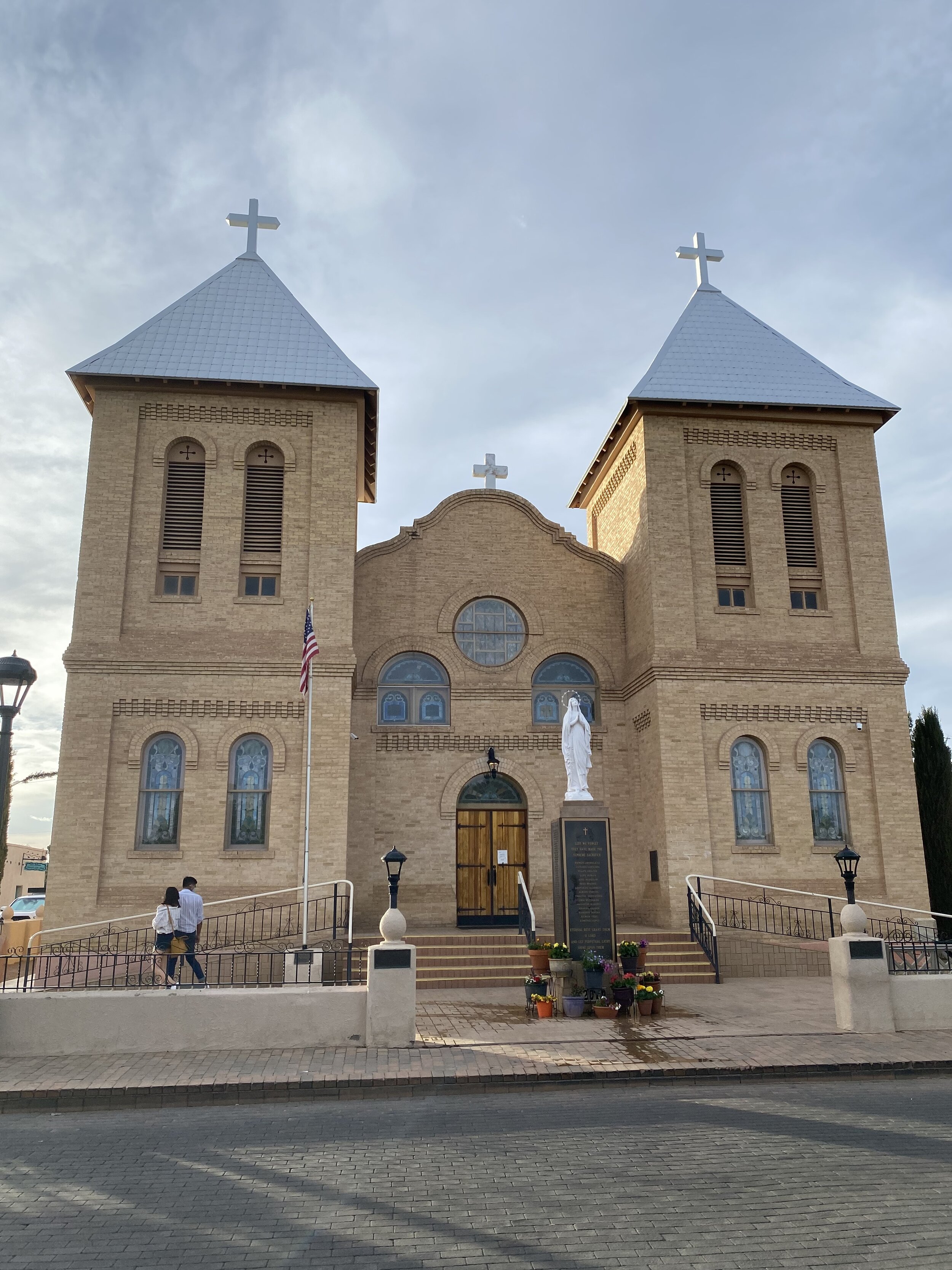 Historic Southwestern Catholic church in a Spanish colonial style in New Mexico