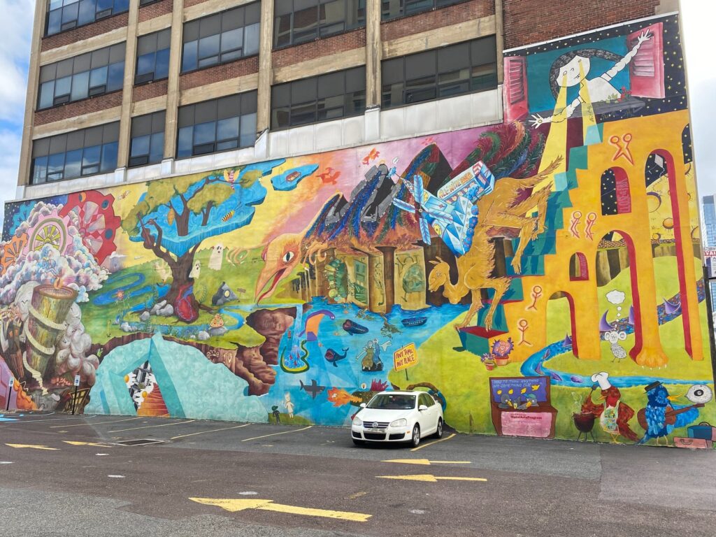 Colorful street mural in Philadelphia