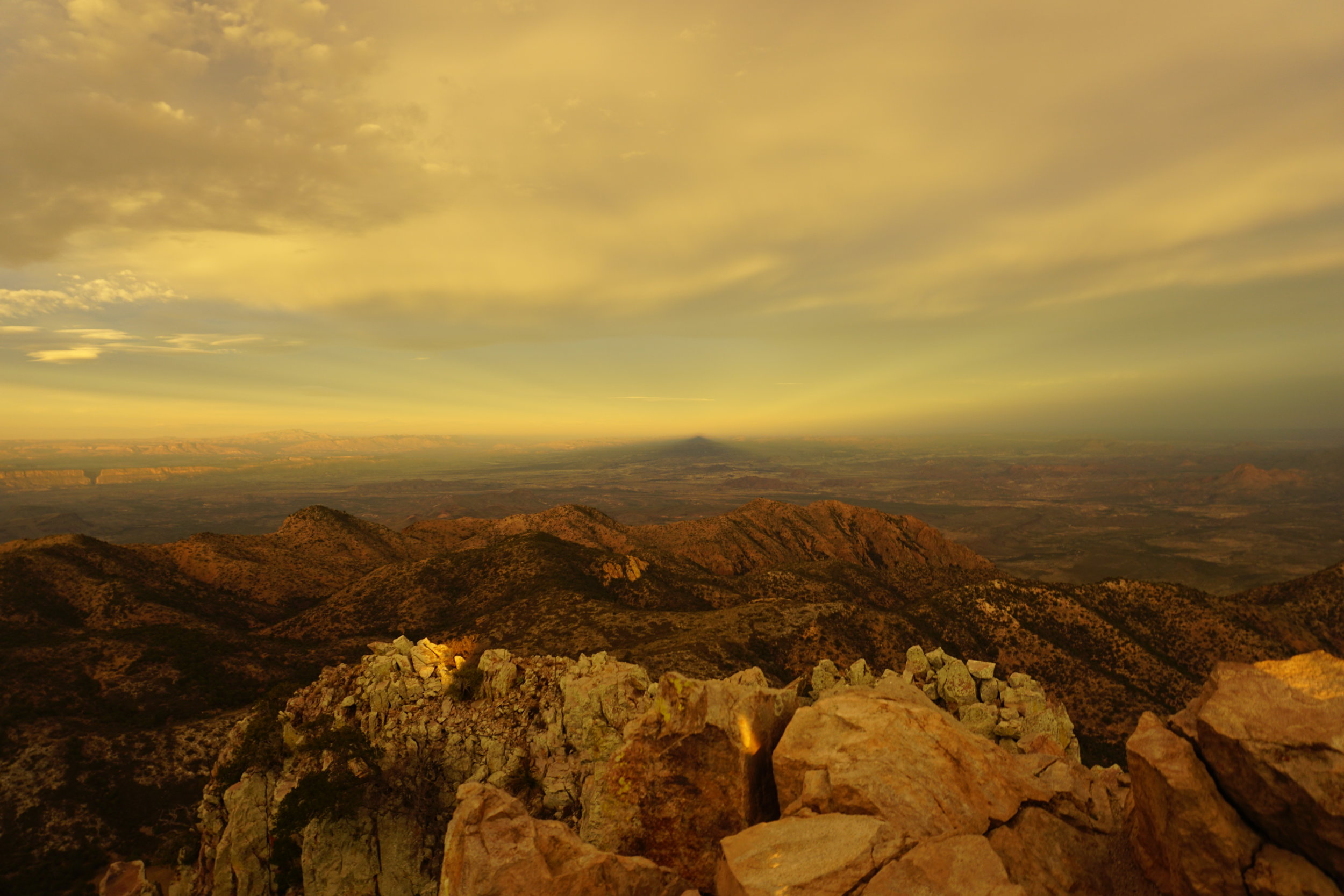 Mountaintop sunrise view in Big Bend Texas