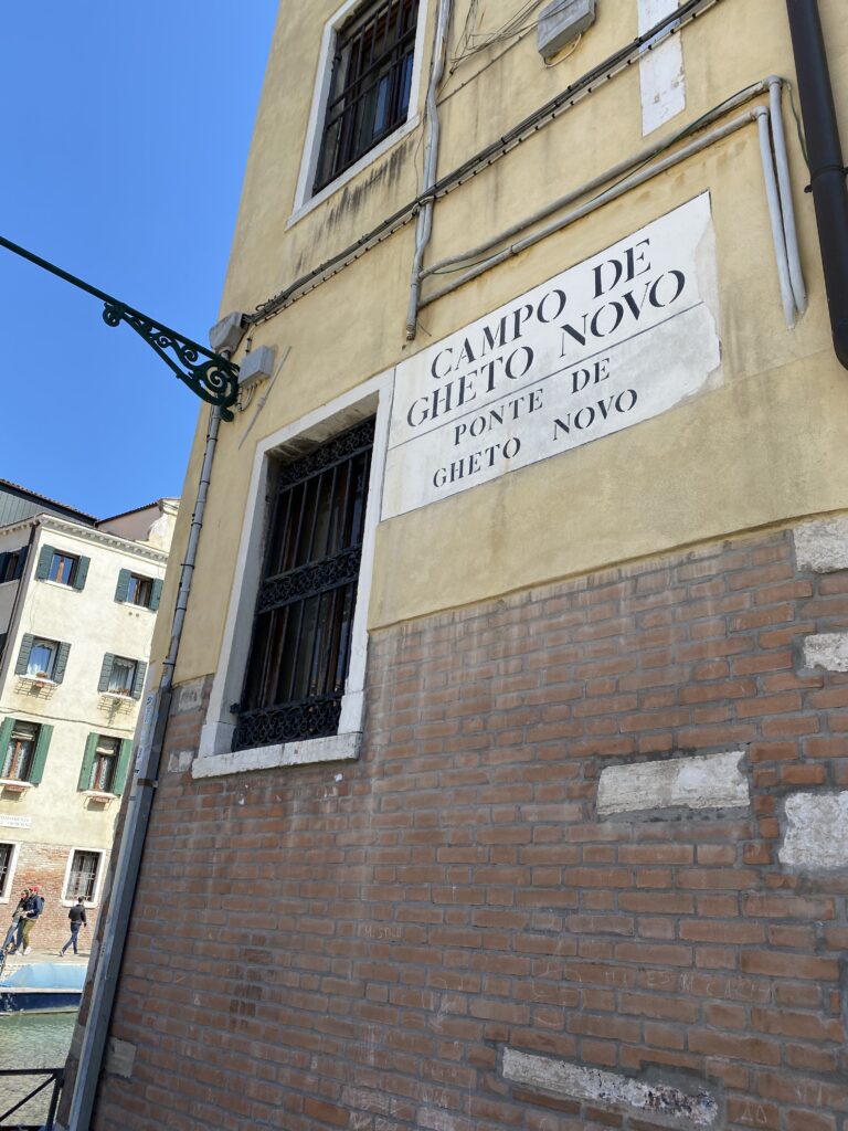 Sign for the Jewish ghetto in Venice Italy