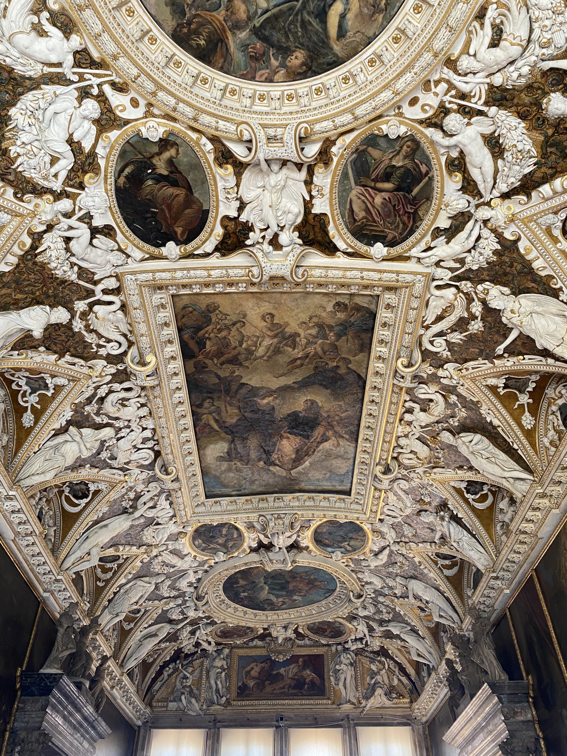 Ornate ceiling in Venice Italy