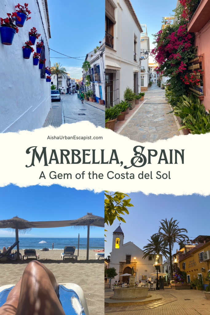 Collage of four photos from Marbella Spain