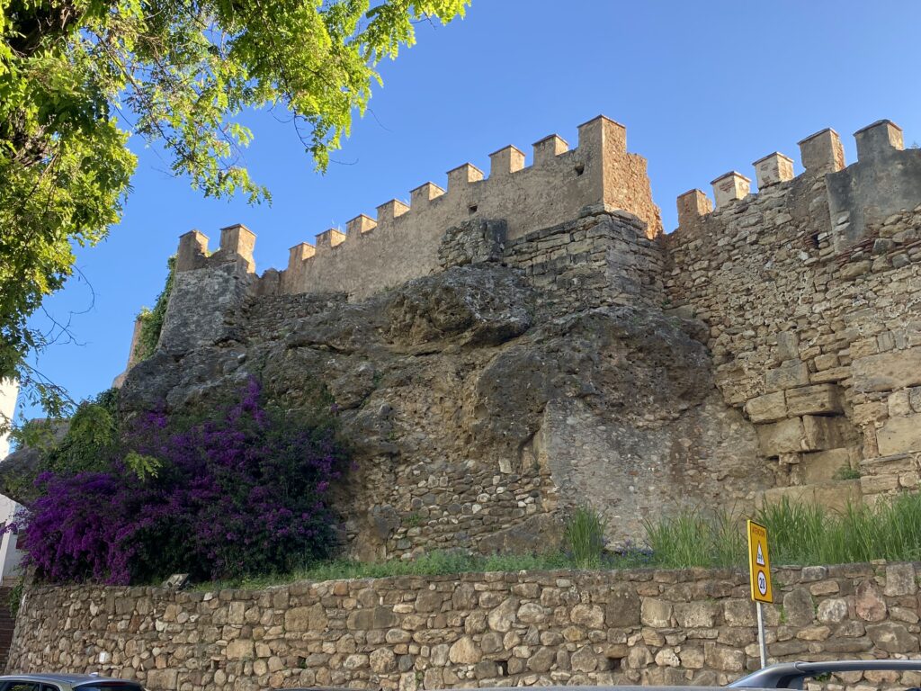 Ancient Moorish remains of a castle and stone walls in Marbella Spain