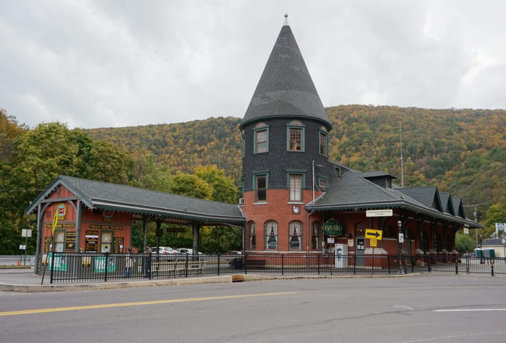 Small train station in the small mountain town of Jim Thorpe Pennsylvania