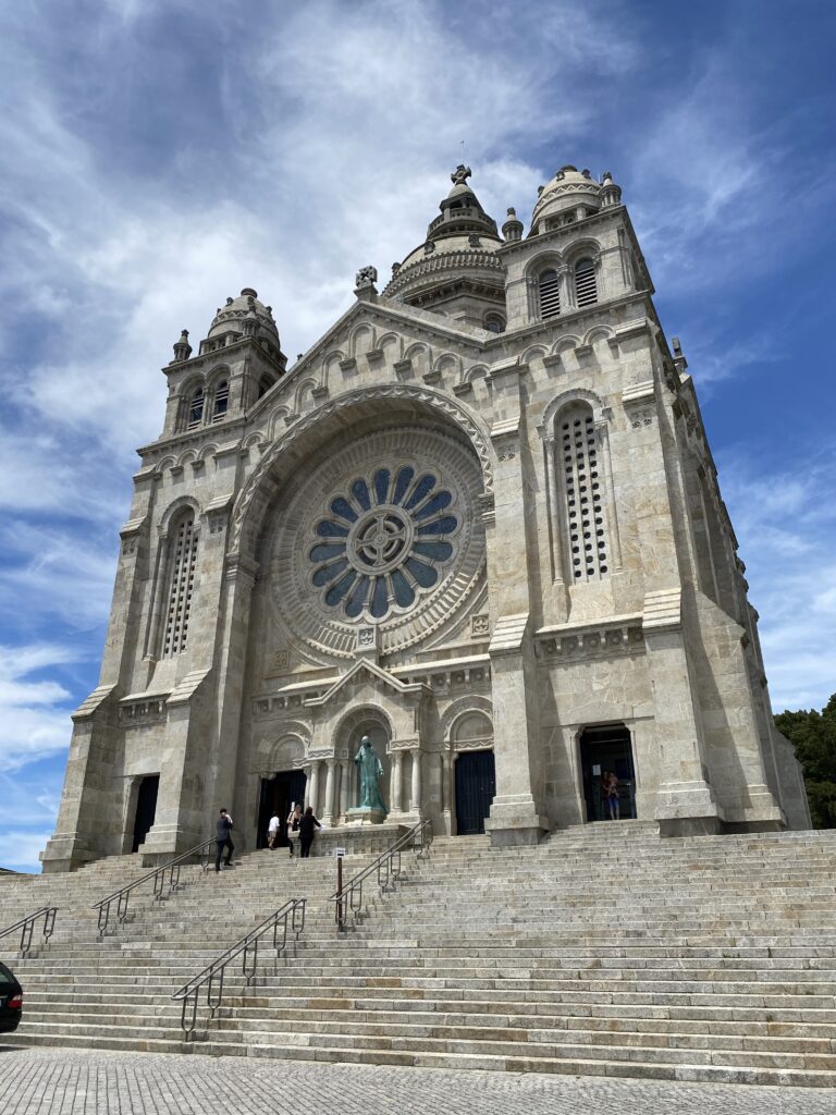Cathedral atop stairs on a mountain