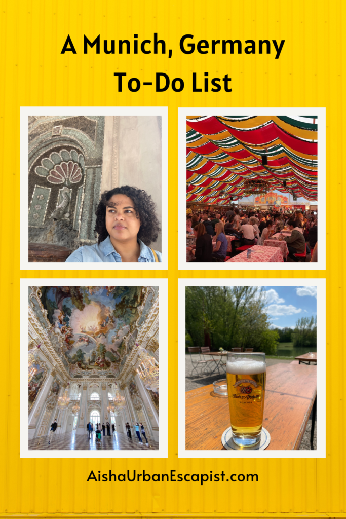 Pinterest pin image with a collage of four photos from a Munich to-do list