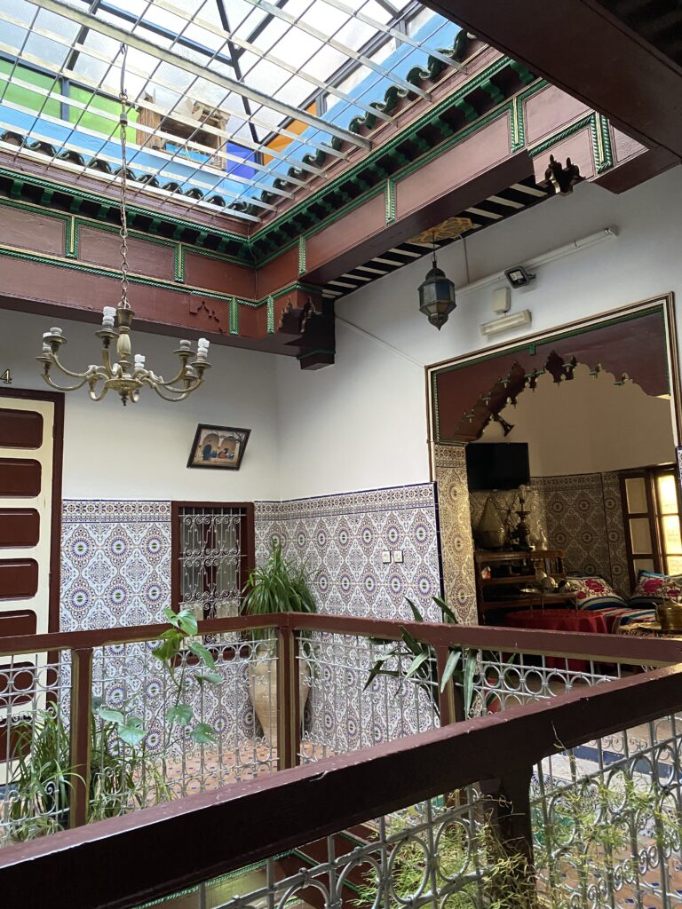 Interior courtyard of Moroccan homestay
