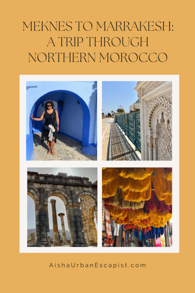 Collage of four photos with where to travel in Morocco