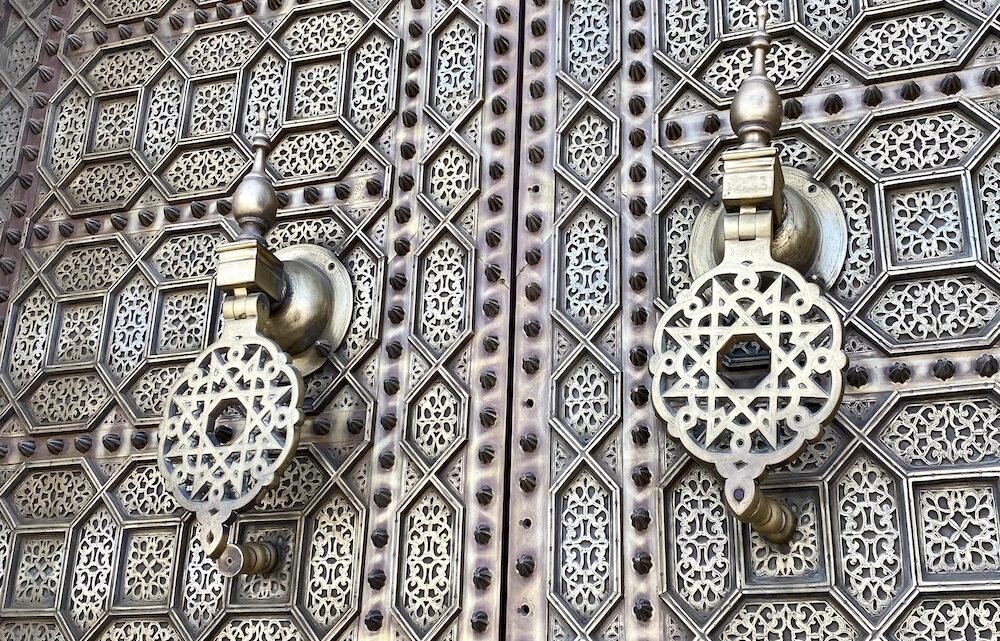 Detail on double door of mosque