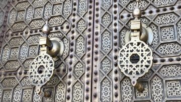 Detail on double door of mosque