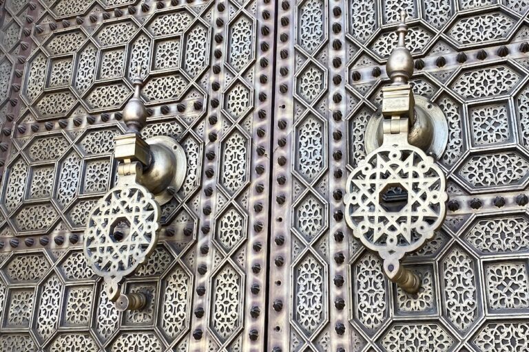 Detail on double door of mosque
