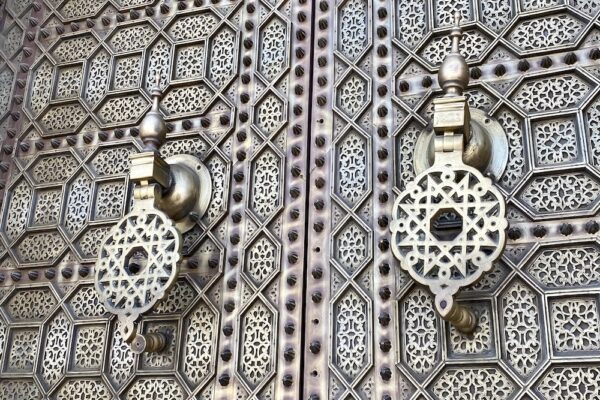 Detail on double door of mosque