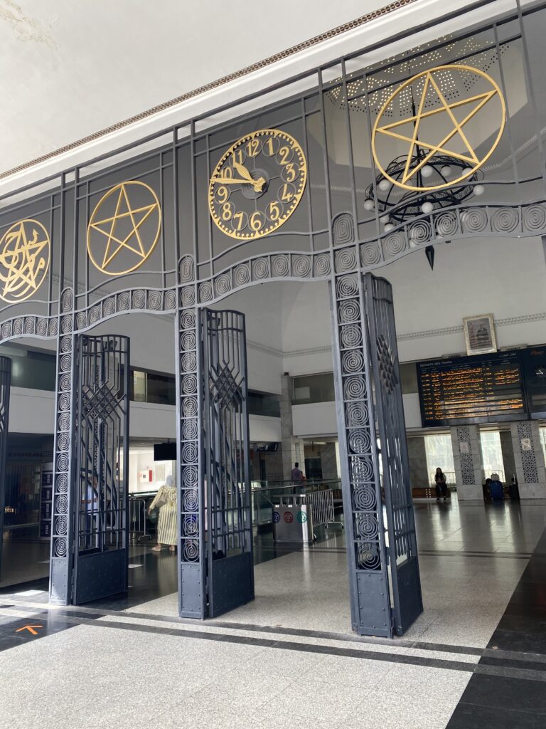Decorative front entrance to Rabat Morocco train station