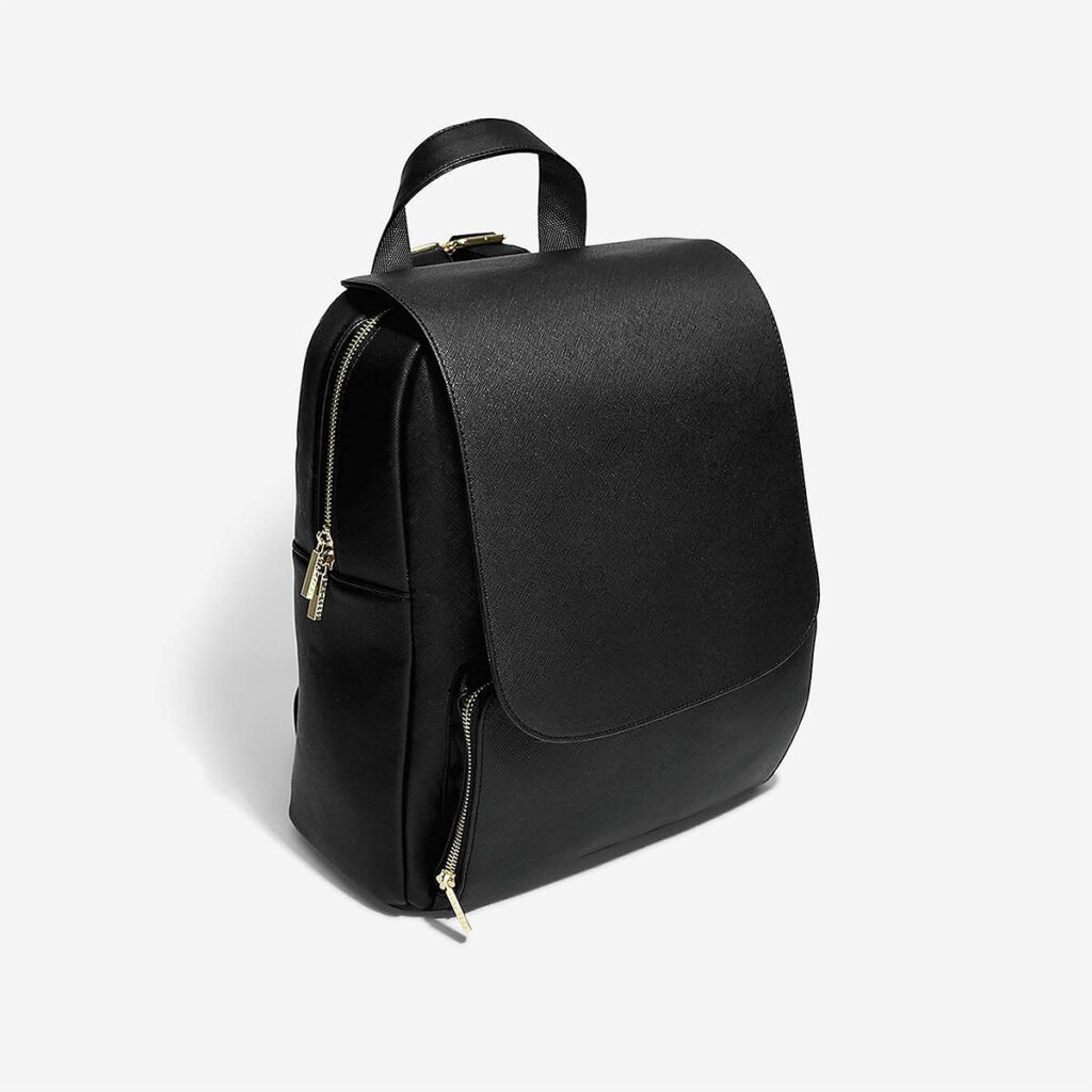 A black laptop backpack