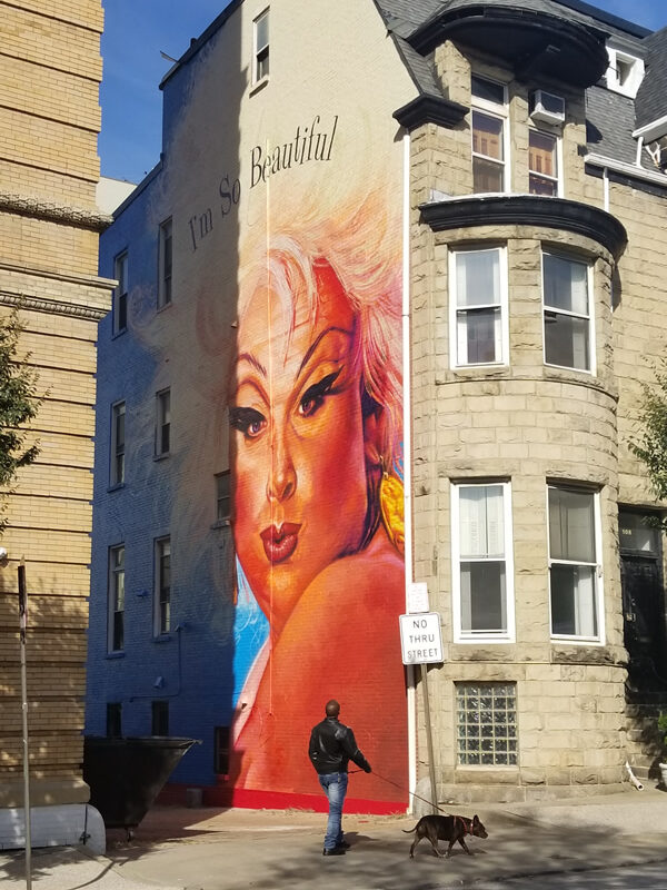 Baltimore City street mural of local drag queen Divine