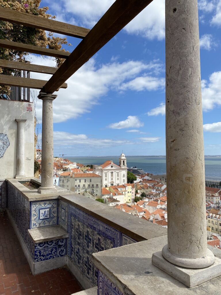 View of Lisbon Portugal from a balcony viewpoint 
