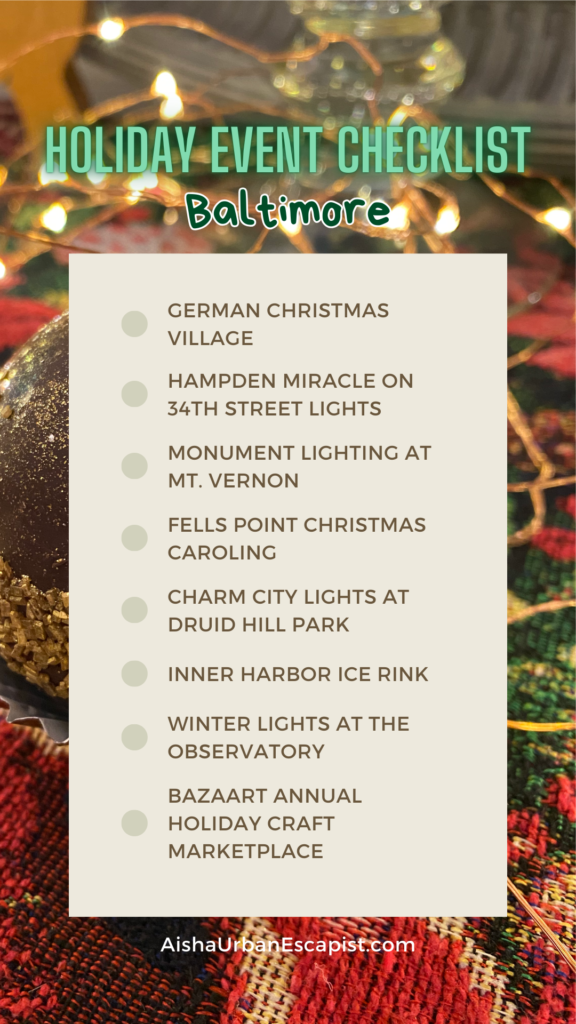 Checklist of 2024 holiday events in Baltimore Maryland