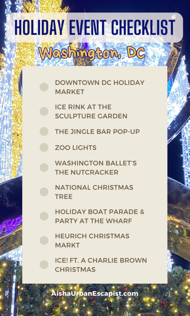 Checklist of events for holidays and Christmas in Washington D.C.