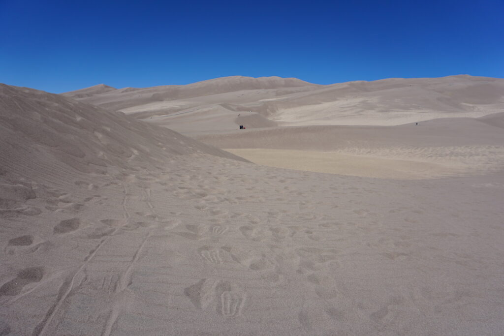 Mesa Verde National Park sand dunes against a clear blue sky