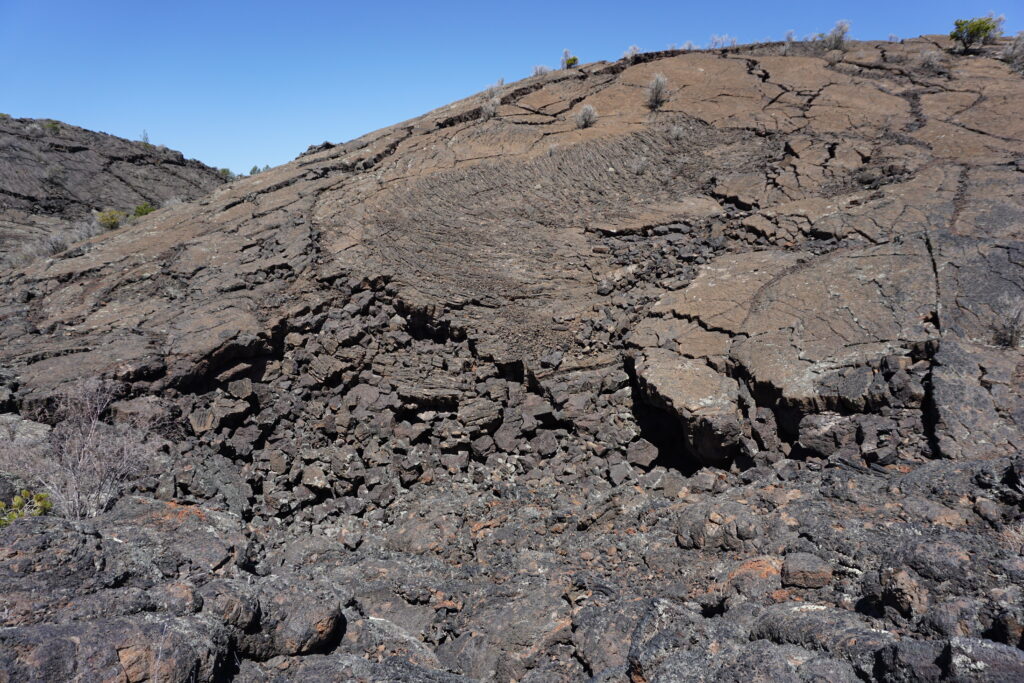 Hill made of black hardened lava