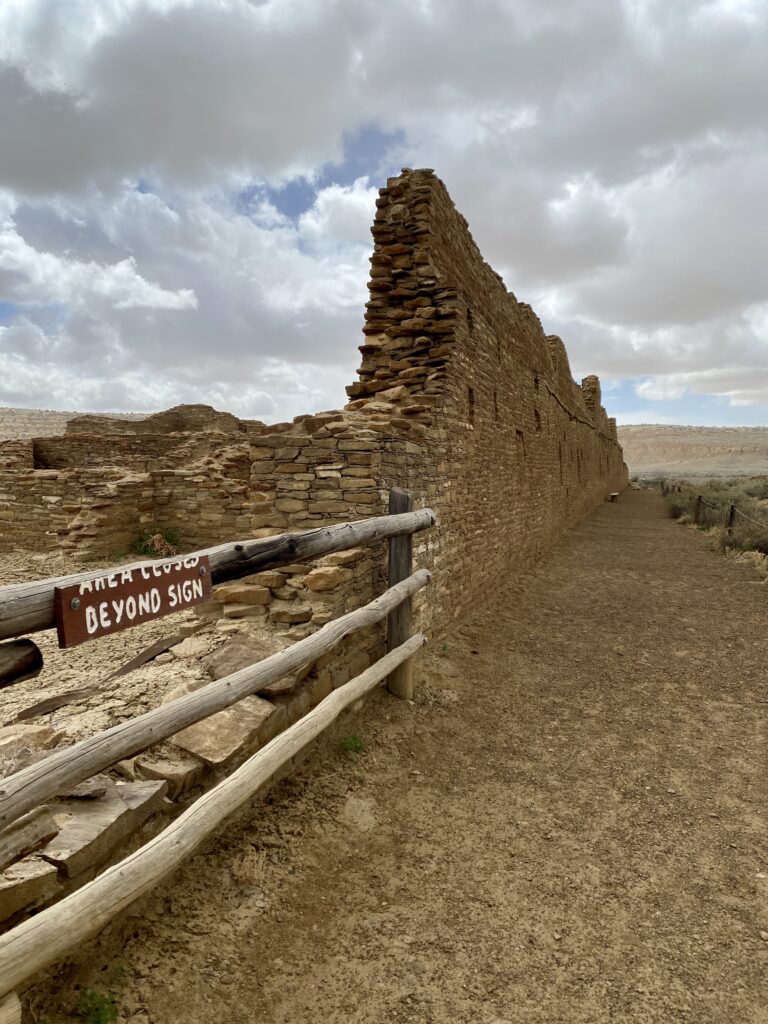 Ancient Native American ruins among desert landscape