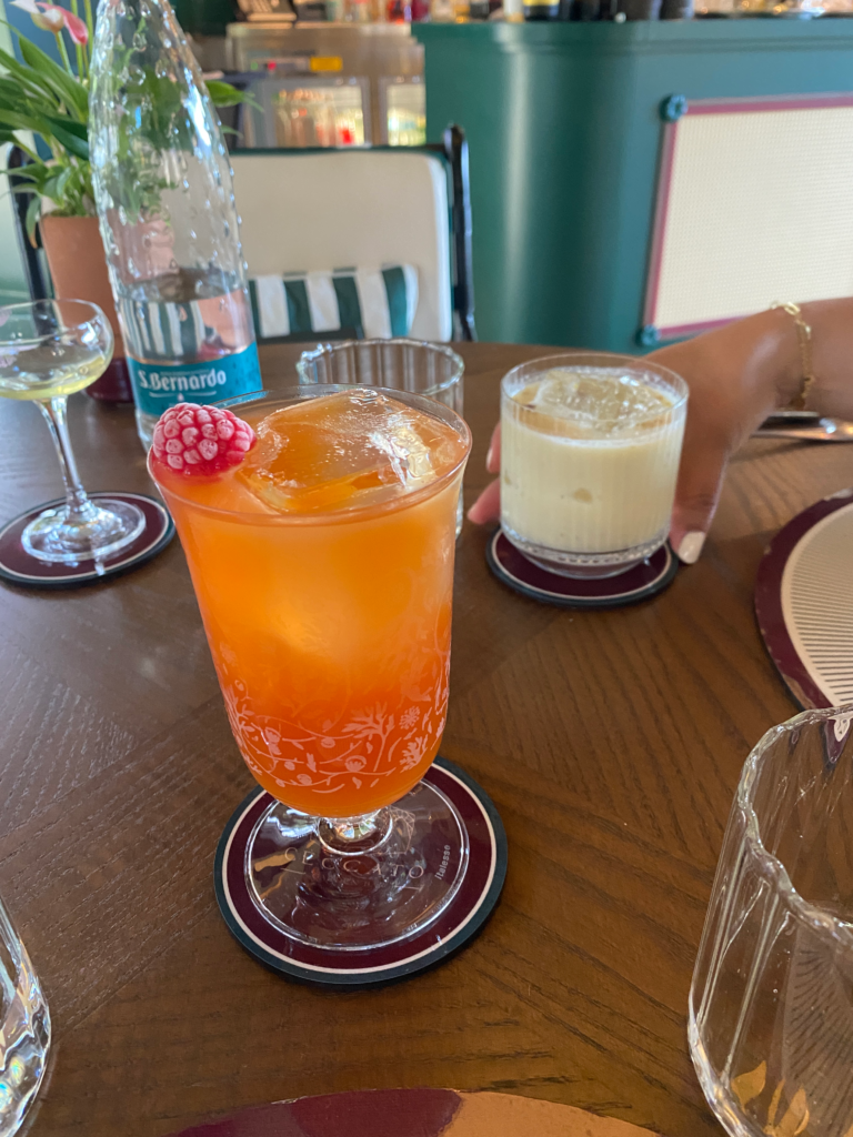 Two cocktails on a restaurant table