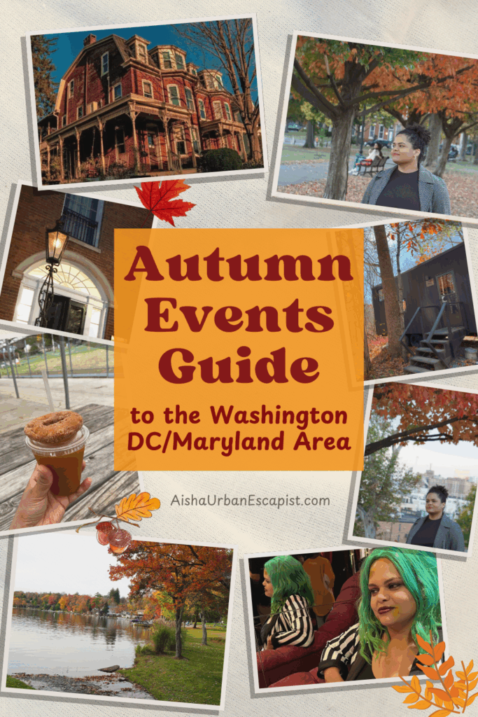 Photo collage of fall or autumn events guide in the Washington DC/Maryland area